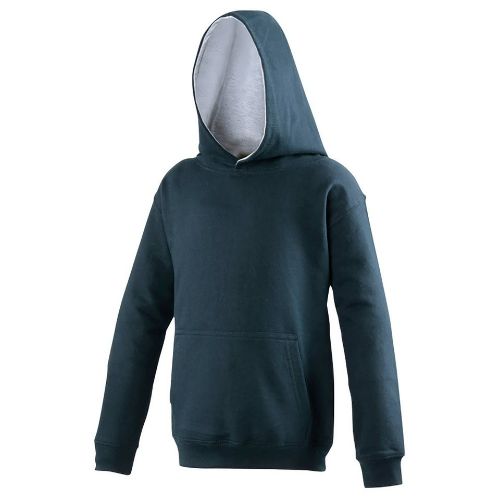 Awdis Just Hoods Kids Varsity Hoodie New French Navy/Heather Grey